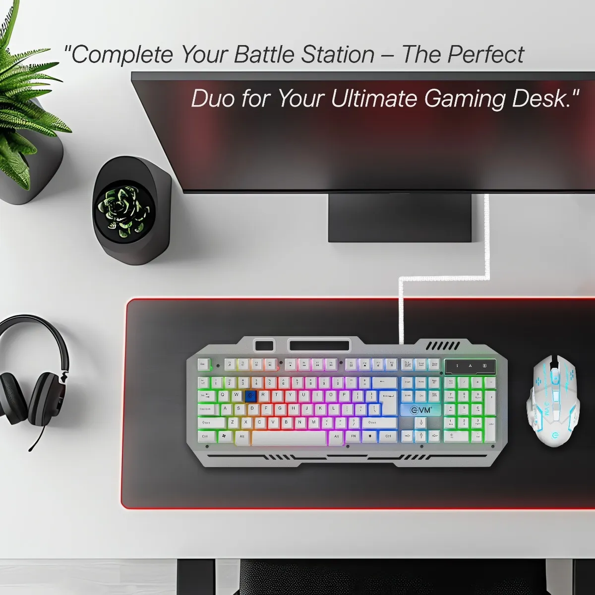 EVM Gaming Keyboard Mouse Combo Usb EnClaw 9027 (WDKM-612) view 4